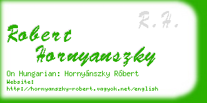 robert hornyanszky business card