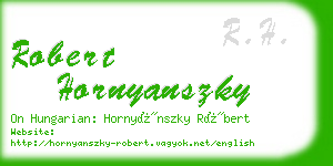 robert hornyanszky business card